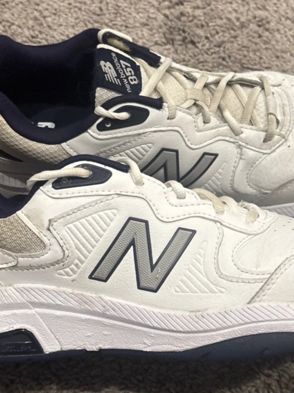New Balance Sz 11 4E Mens 857 V3 Casual Comfort Cross Trainer White Navy Blue